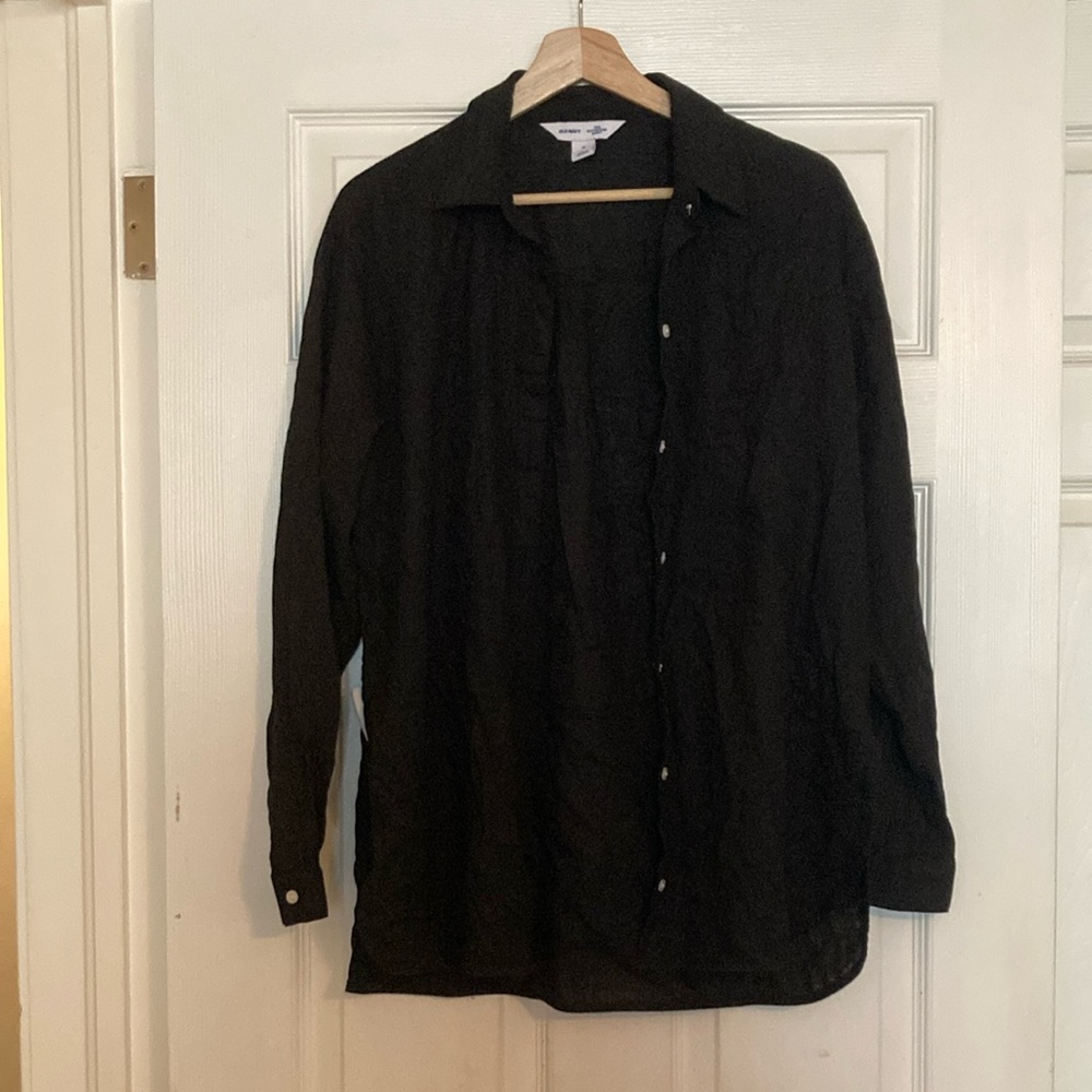 Old Navy Black Boyfriend Shirt